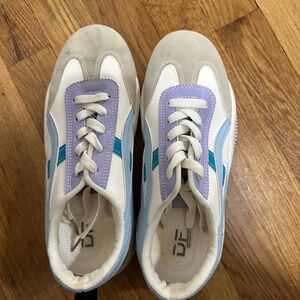 Women's Casual Sneakers in Cream and Blue